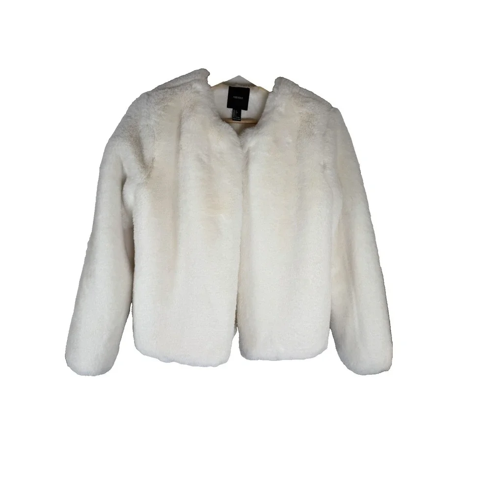 Y2K Glam Retro Mob Wife Indie Sleaze Twee Forever 21 Junior L Faux Fur‎ Jacket
